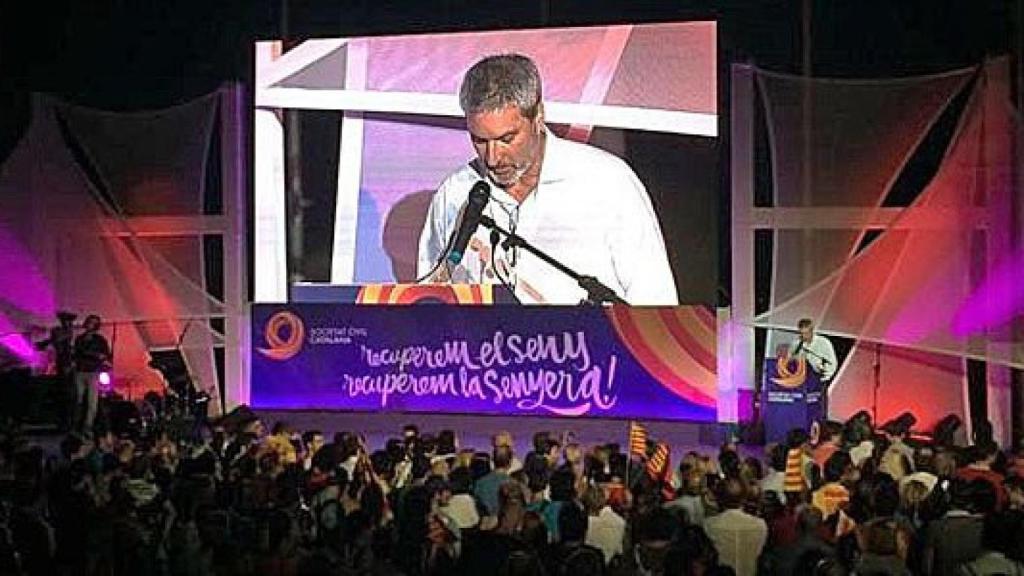 Un momento del acto organizado por Sociedad Civil Catalana en Tarragona con motivo de la Diada