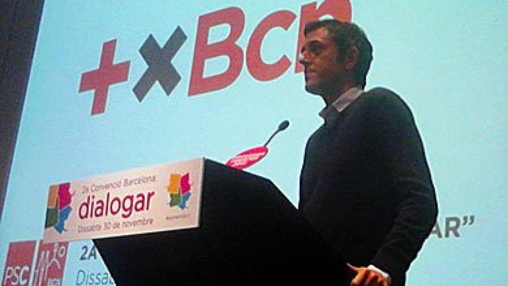 Eduardo Madina, durante su intervención en la II Convención del PSC de Barcelona
