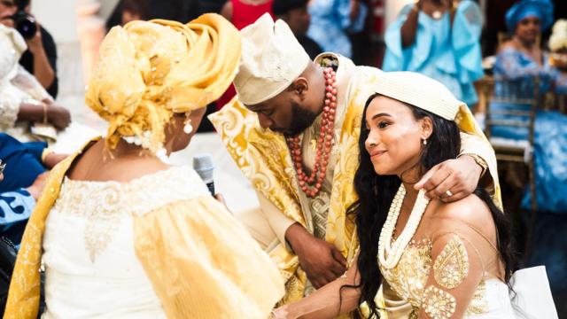 Imagen de una de las tradiciones de boda nigerianas en Barcelona / Cedida