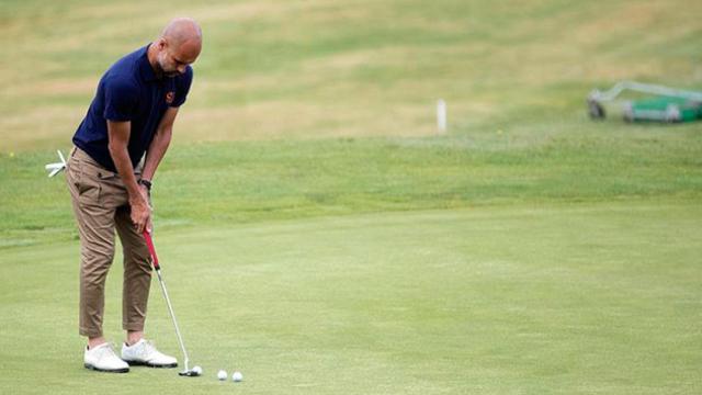 El técnico del Manchester City, Pep Guardiola, en el torneo de golf homenaje a Johan Cruyff, el lunes / EFE