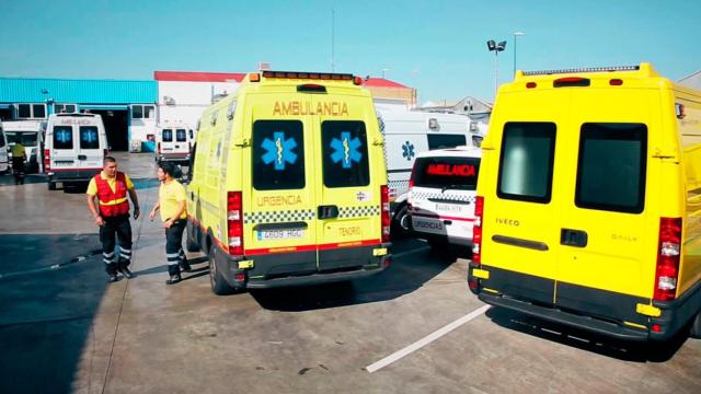 Ambulancias de Tenorio, en una de las bases de la firma andaluza / Cedida