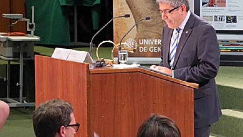 Homs, durante su intervención en la Universidad de Ginebra