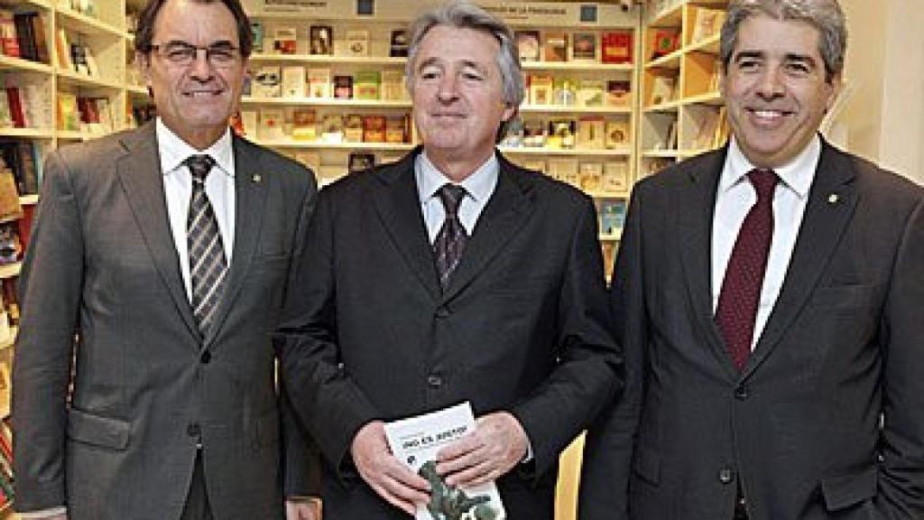 Artur Mas, Antoni Rovira y Francesc Homs, durante el acto de este martes