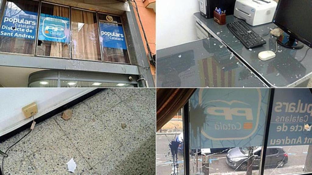 La sede del PP en el distrito barcelonés de Sant Andreu, apedreada por unos desconocidos