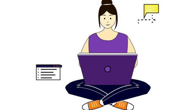 Mujer en teletrabajo