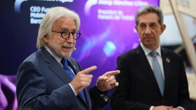 El presidente de Foment del Treball, Josep Sánchez Llibre, junto al CEO del Mobile World Capital, Francesc Fajula / FOMENT DEL TREBALL