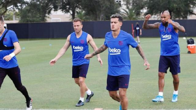 Philippe Coutinho en el entrenamiento del FC Barcelona / FCB