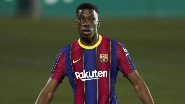 Ilaix Moriba en su estreno con el primer equipo en Cornellà | EFE