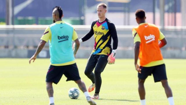 Ter Stegen durante un entrenamiento /FCB