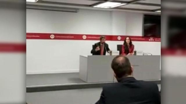 Joan Canadell, presidente de la Cámara de Comercio de Barcelona, durante su rueda de prensa / CG