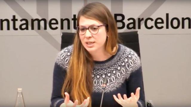 La teniente de Alcalde de Urbanismo, Janet Sanz, en una rueda de prensa el miércoles / CG