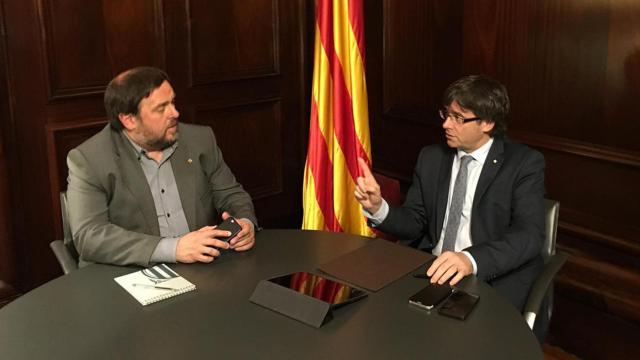 Oriol Junqueras (ERC) y Carles Puigdemont (JxCat), investigados por la propaganda internacional del 'procés' / EUROPA PRESS
