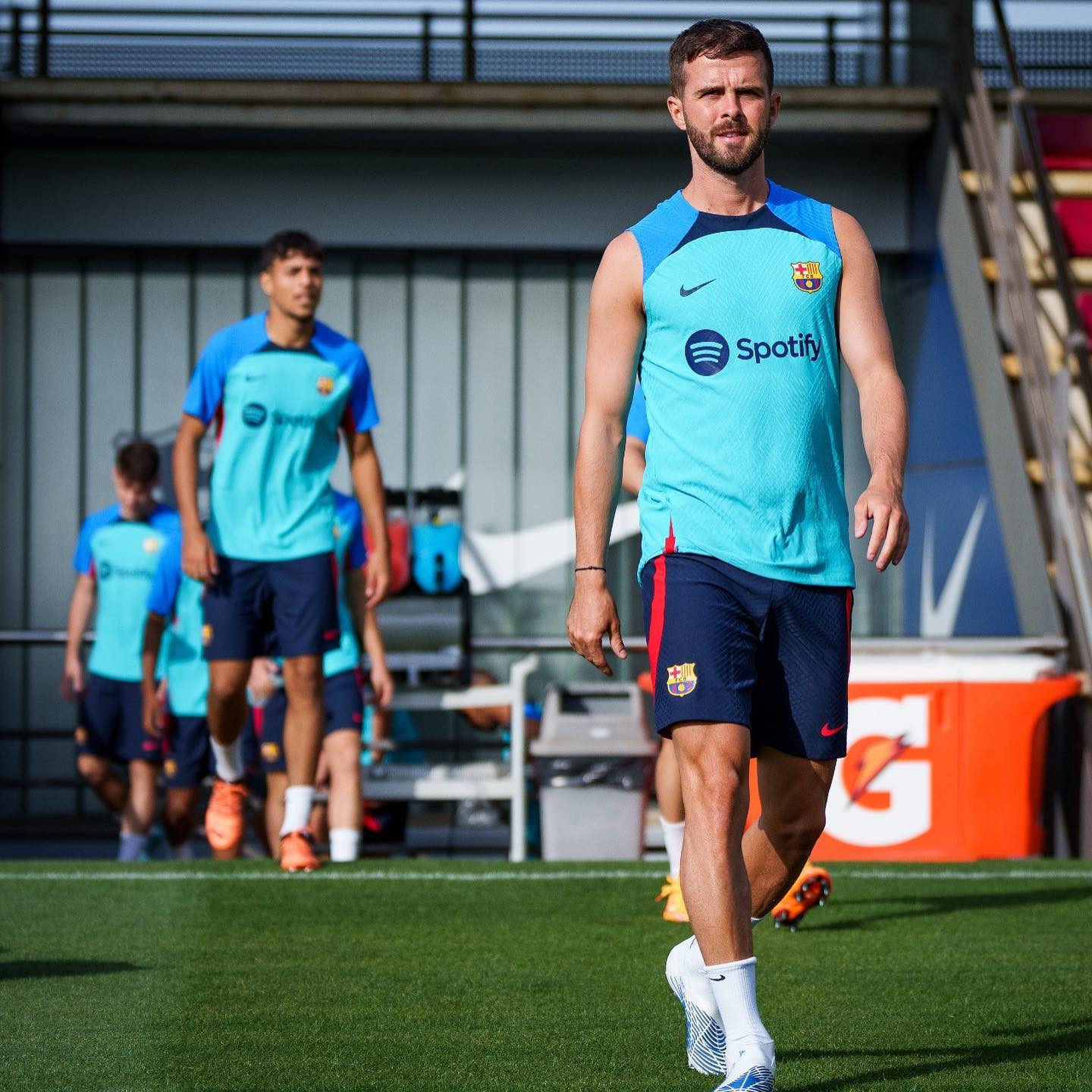 Miralem Pjanic, justo antes de un entrenamiento con el Barça / FCB
