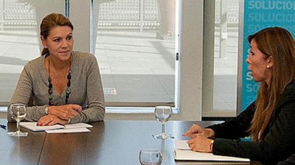 Cospedal y Camacho, en la reunión de este lunes del Comité de Dirección del PP