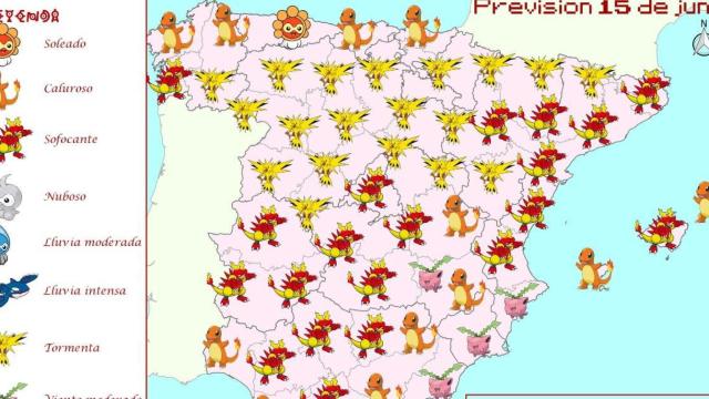 Previsión del tiempo según el mapa de Pokemón /POKETIEMPO