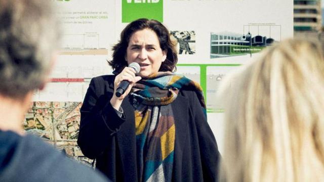 Ada Colau, alcaldesa de Barcelona, en un acto este fin de semana para anunciar que se retomaban las obras del Túnel de Glóries / AJ BCN
