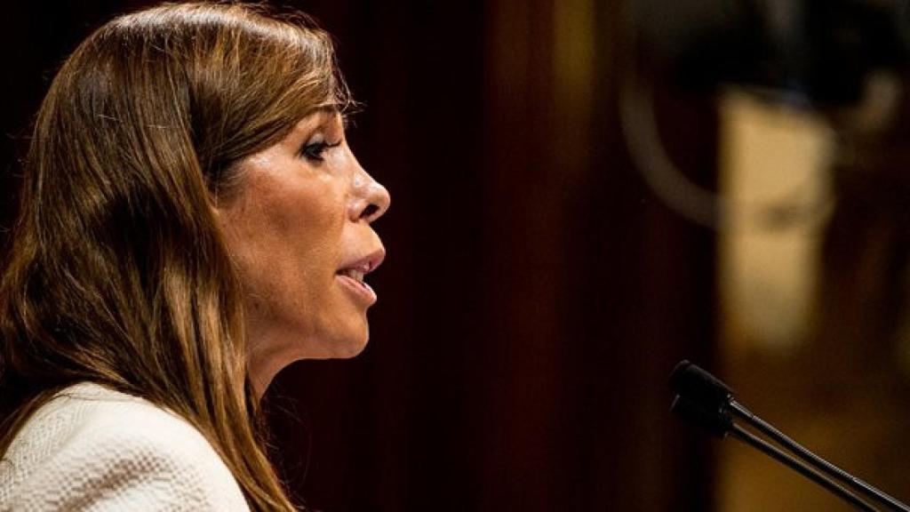 Alicia Sánchez-Camacho, durante su intervención en el Debate sobre Política General del Parlamento autonómico
