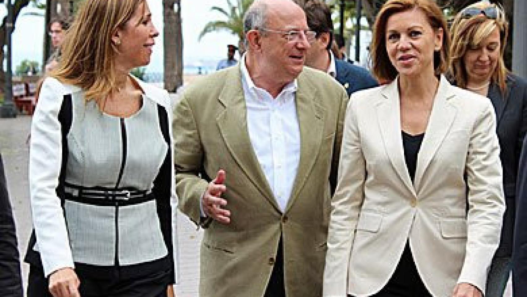 Alicia Sánchez-Camacho, Santi Fisas y María Dolores de Cospedal, este martes, en Tarragona