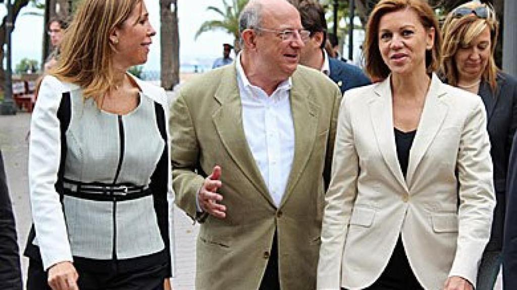 Alicia Sánchez-Camacho, Santi Fisas y María Dolores de Cospedal, este martes, en Tarragona