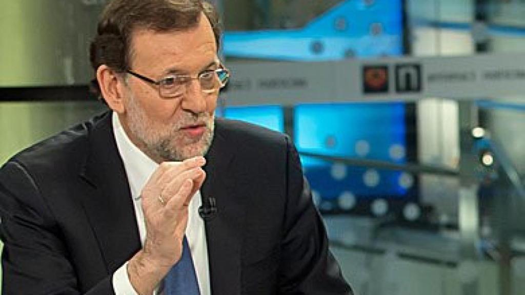 El presidente del Gobierno, Mariano Rajoy, durante la entrevista de este lunes en Antena 3