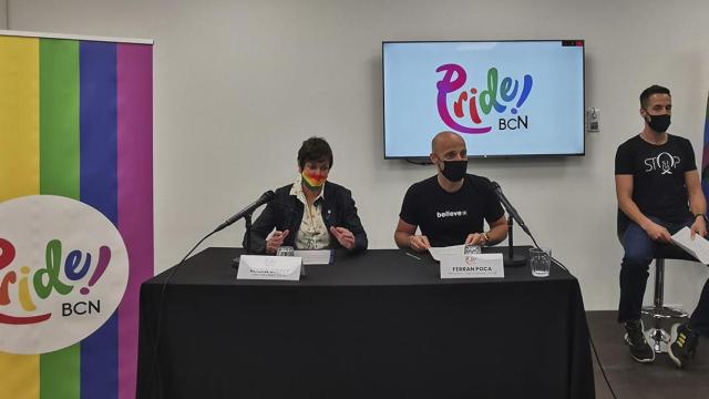 Maria Giralt, Ferran Poca y Sergio Cuho, presentan el Pride Barcelona 2021 / CG