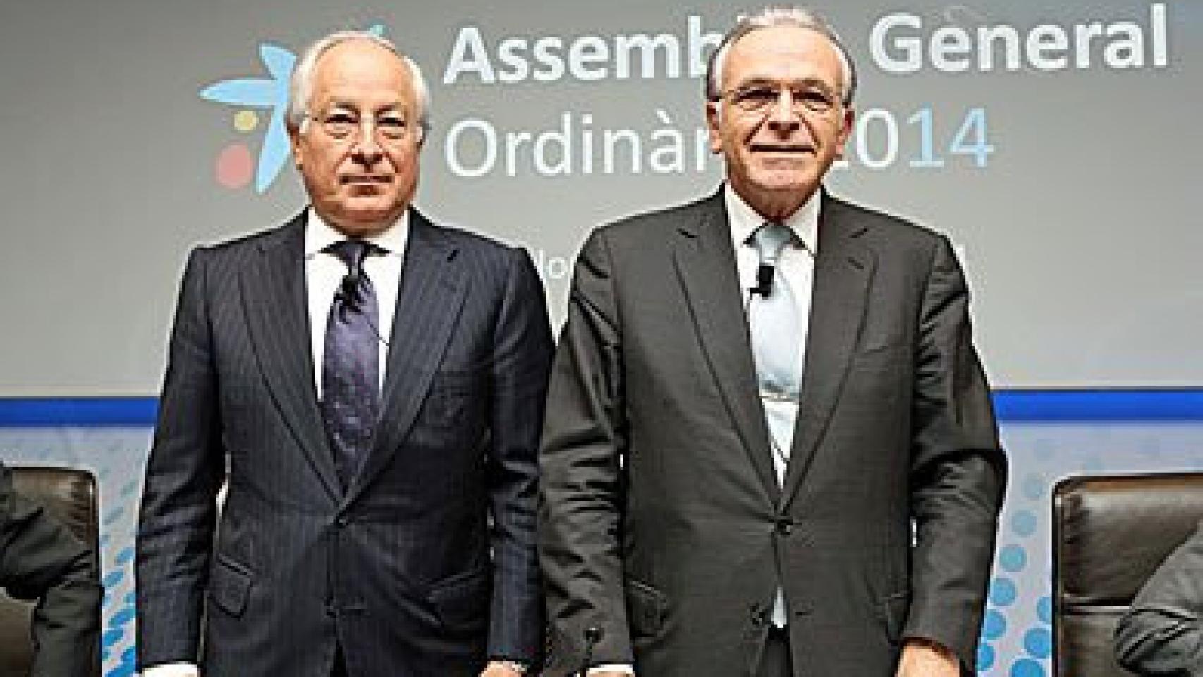 El director general de La Caixa, Juan María Nin, y el presidente del Grupo La Caixa, Isidro Fainé