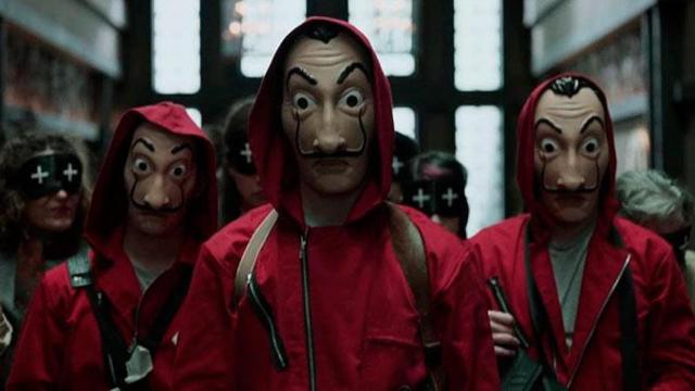 Máscaras de Salvador Dalí en la serie 'La casa de papel' / EUROPA PRESS