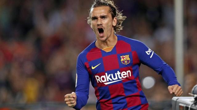 Griezmann, uno de los culés más entusiastas con los éxitos del Barça / EFE