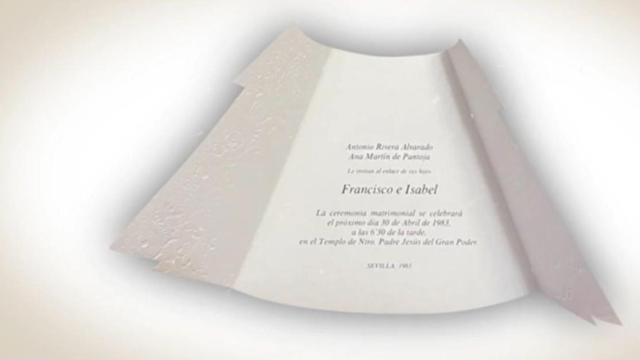 Invitación de boda de Paquirri e Isabel Pantoja /TELECINCO