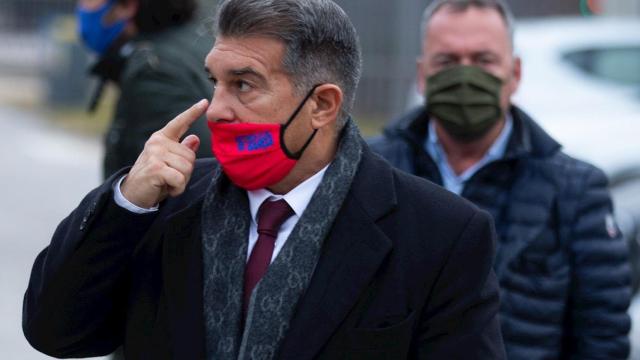 Joan Laporta en su llegada a la sede del club / EFE