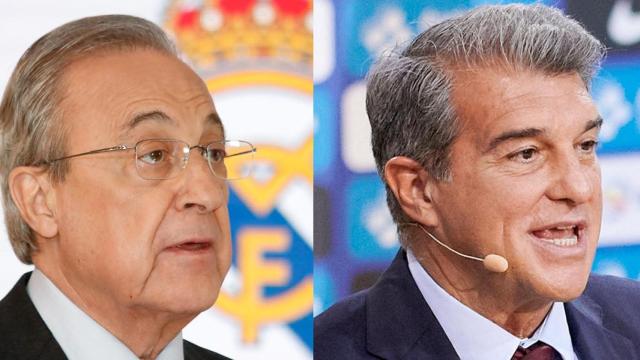 Los presidentes del Real Madrid, Florentino Pérez (i), y del Barça, Joan Laporta (d) / EUROPA PRESS