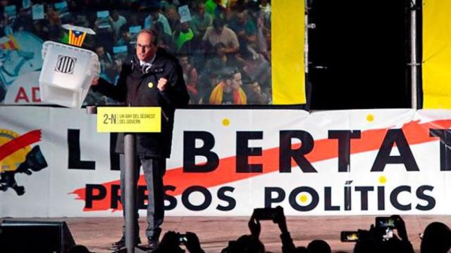 El presidente de la Generalitat, Quim Torra, en Lledoners / EFE