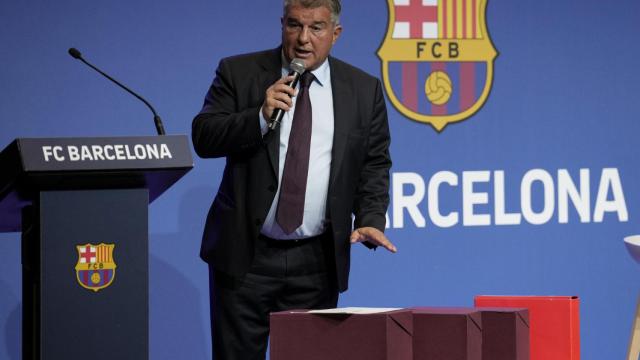 Joan Laporta, en rueda de prensa / EFE