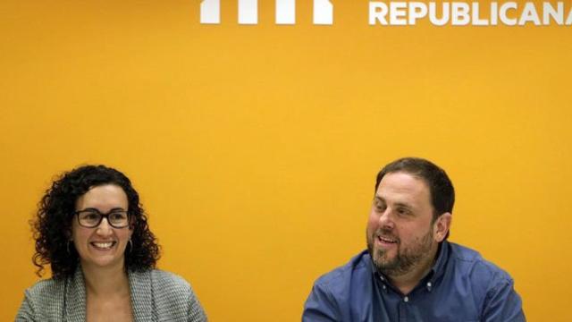 Marta Rovira, secretaria general de ERC, junto a Oriol Junqueras, presidente del partido / EFE