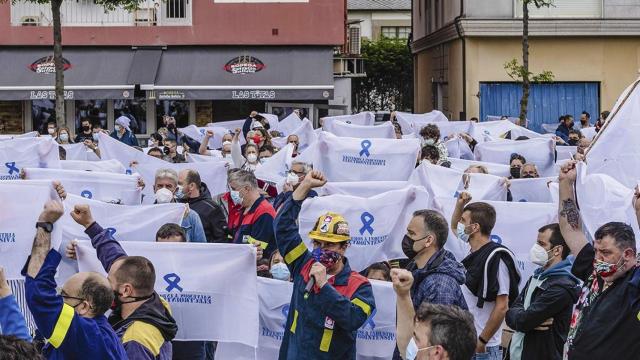 Una protesta de los trabajadores de Alcoa / EP