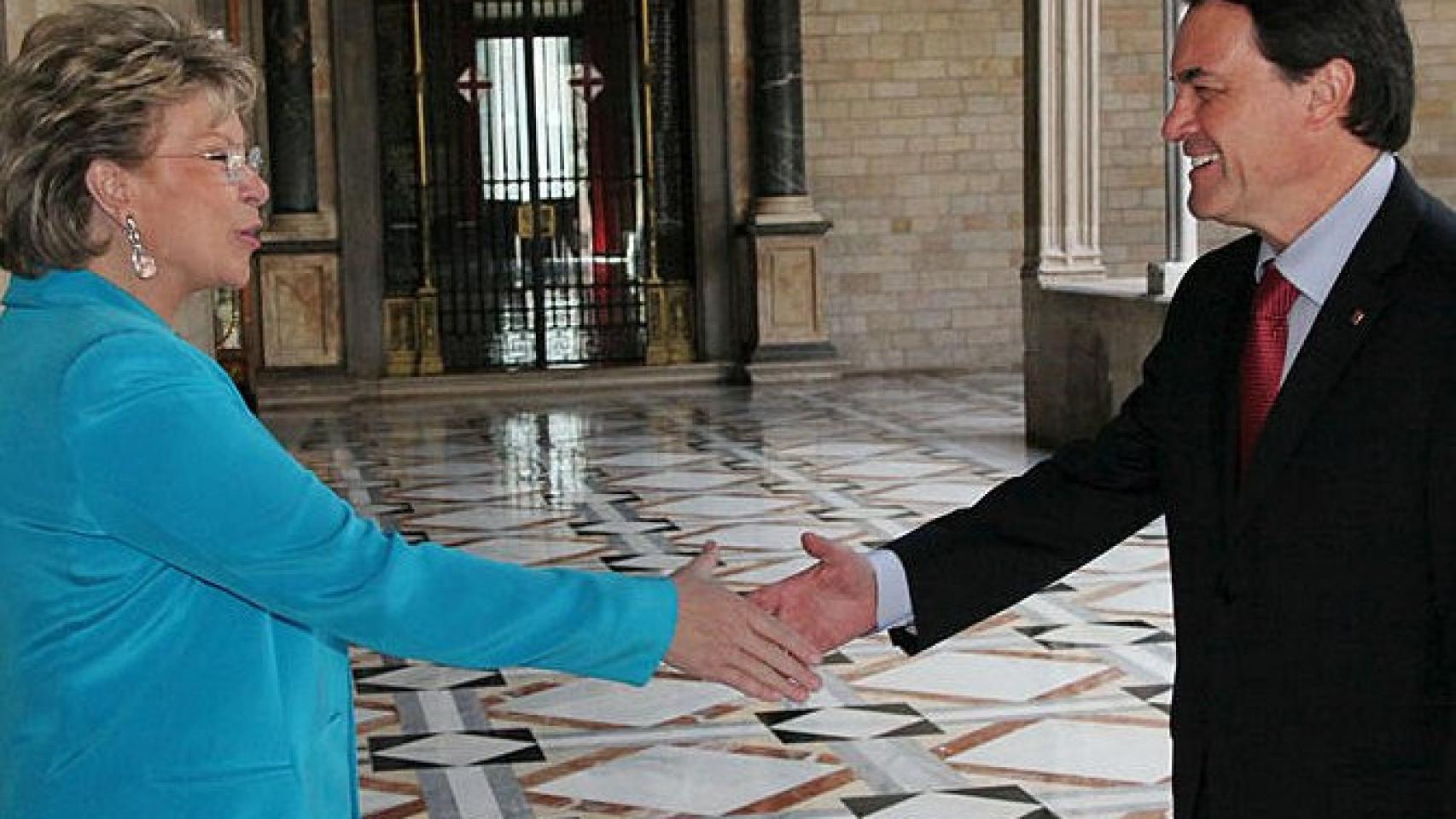 Viviane Reding y Artur Mas