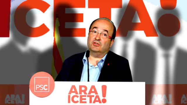 Miquel Iceta, en la imagen durante su intervención ante el Consell Nacional de los socialistas catalanes, hace un guiño a la burguesía catalana / FOTOMONTAJE DE CG