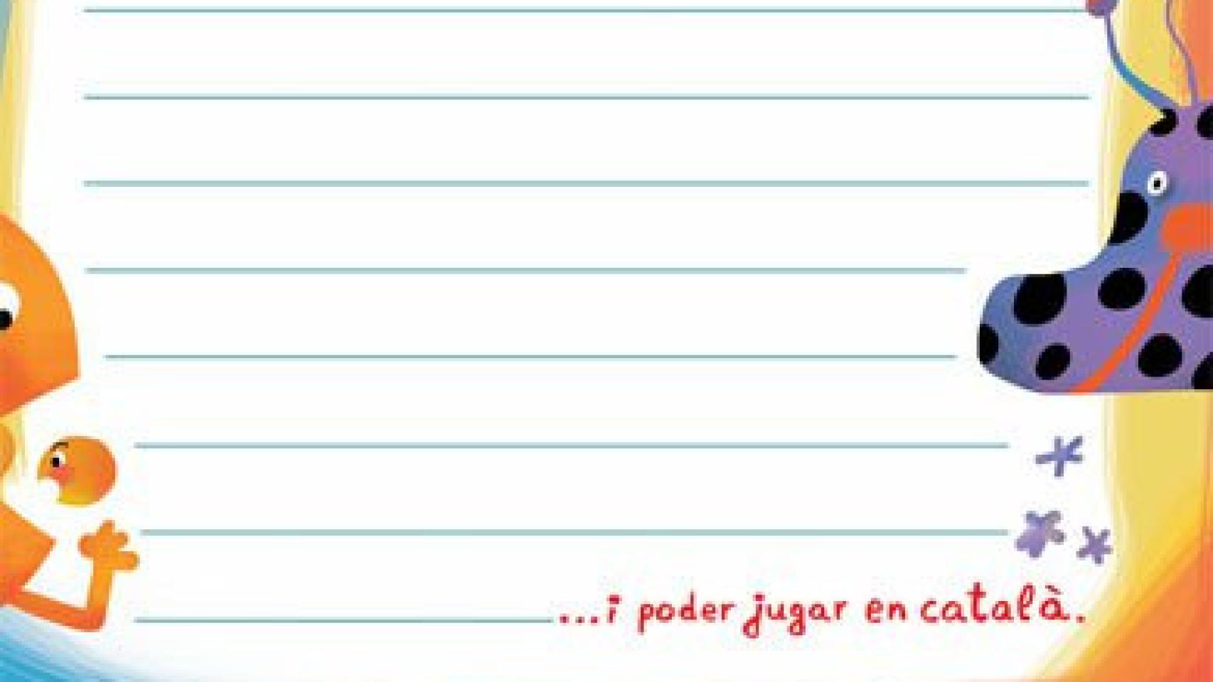 Modelo de carta para los Reyes Magos distribuida por Plataforma per la Llengua en escuelas