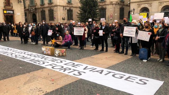 Manifestación de las agencias de viajes en plaza Sant Jaume / EUROPA PRESS