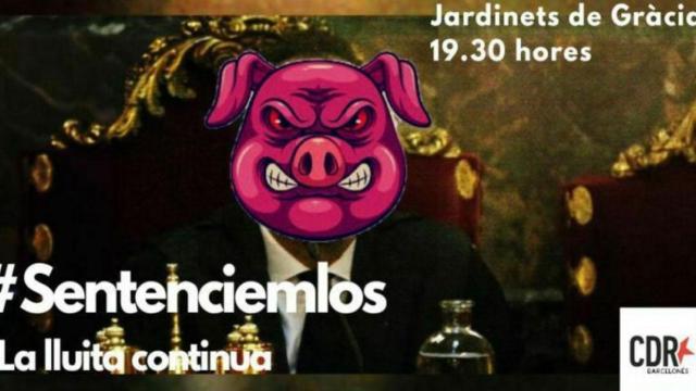 Cartel de convocatoria de los CDR para protestar tras la inhabilitación de Torra / CDR