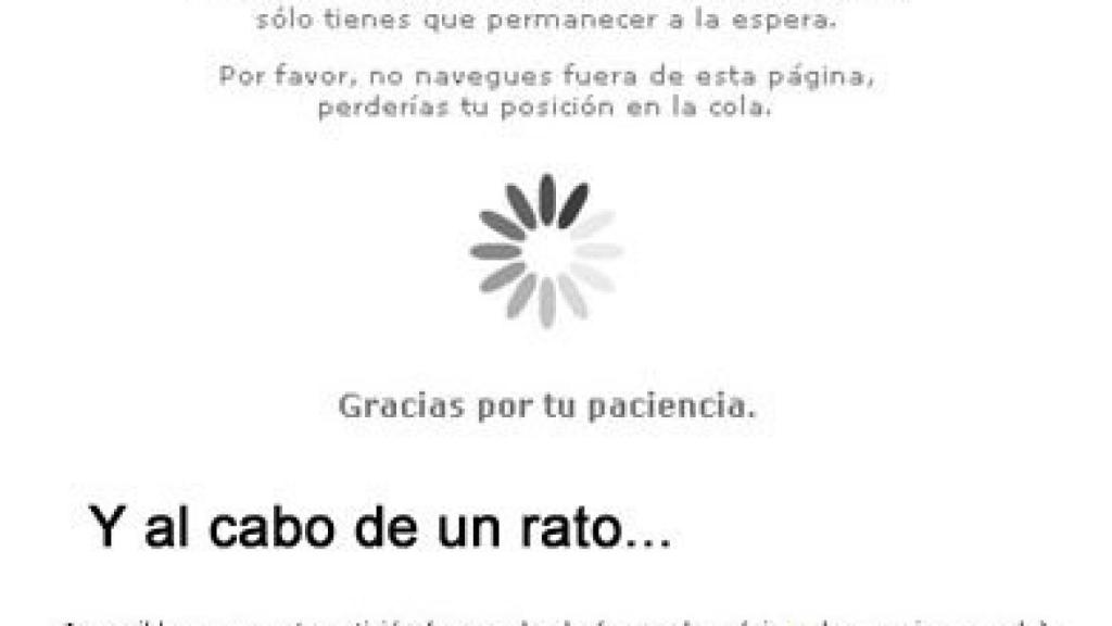 Mensajes de colapso del servidor de Ticketmaster