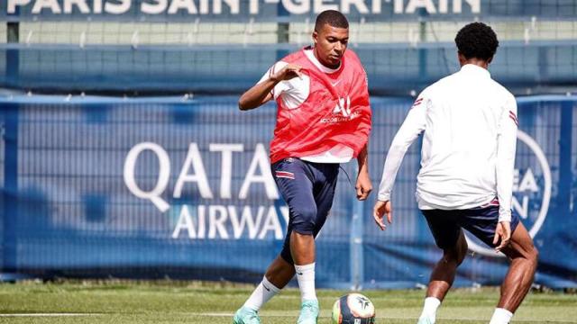 Kylian Mbappé en un entrenamiento esta pretemporada con el PSG / PSG