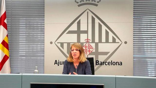 Janet Sanz, teniente de alcalde de Urbanismo, durante una rueda de prensa / EP