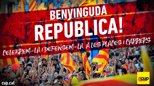 Cartel de la CUP con el que invita a celebrar y defender la república catalana / CUP