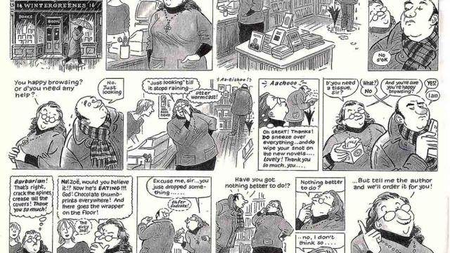 Un fragmento de 'El mundillo literario' de Posy Simmonds / SALAMANDRA GRAPHICS