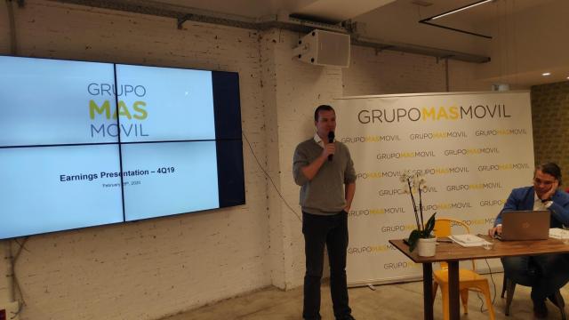 El consejero delegado de Masmóvil, Meinrad Spenger, durante la presentación de resultados de 2019 / EP