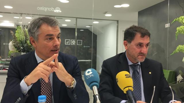 El director general de Donpiso, Luis Pérez, y el subdirector, Emiliano Bermúdez, en la presentación de los resultados de la inmobilaria / CG