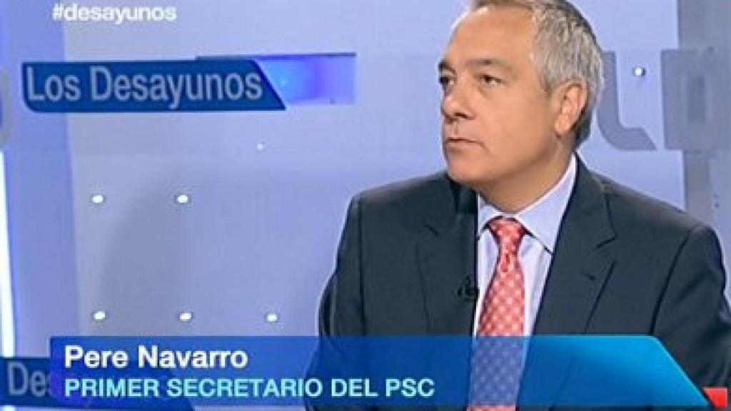 Pere Navarro, durante la entrevista en TVE