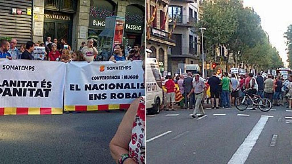 Concentración de Somatemps contra Pujol ante la sede de CDC en Barcelona