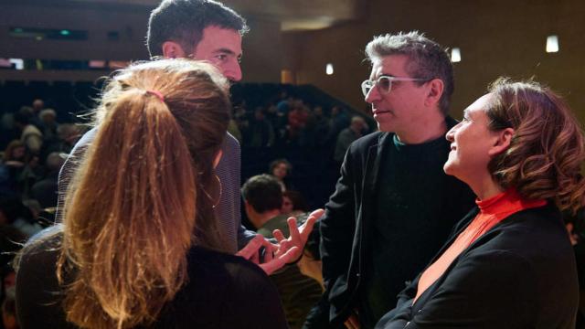 Ada Colau, Janet Sanz, Jordi Martí y Guille López en el acto de presentación de los 20 primeros de Barcelona en Comú / EUROPA PRESS